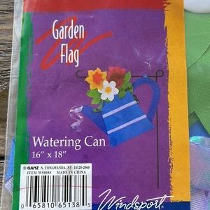 Garden flag… Watering can